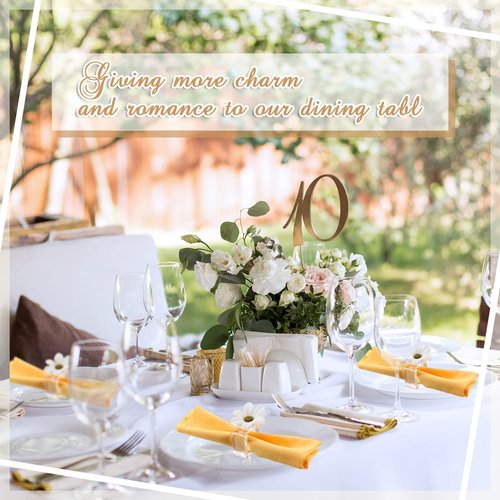 Meanplan 24 Pcs Flower Napkin Rings Clear Acrylic Napkin Holder Rings Bulk Square Flower Bud Vase Combo for Wedding, Birthday Banquet Table Decor, 1.77 x 1.97 Inch