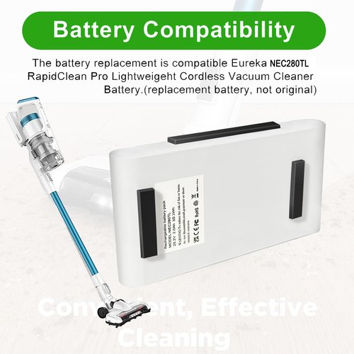 Remate Replacement Battery for Eureka NEC280TL and NEC285GR Cordless Vacuum Cleaner 25.2V