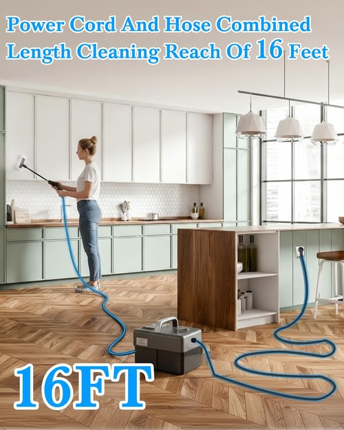 Mecmic Steam Cleaner for Home - 1600ML Water Tank 15s Heat-Up Portable Steamer for Cleaning, 6 Level Adjustable, 2500W, 45PSI, 250°F Steam, Handheld Steam Cleaner for Car Detailing, Grease, Tile,Grout