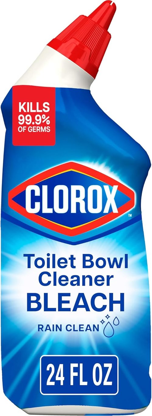 Clorox Toilet Bowl Cleaner - Rain Clean Formula for Powerful Stain Removal | 24 Fl Oz