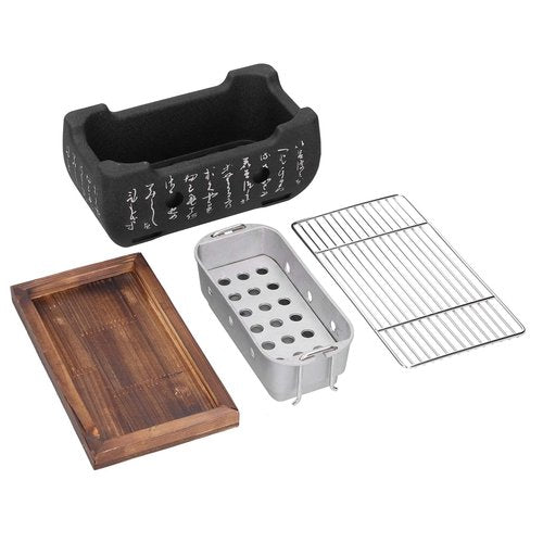 Japanese BBQ Grill, Portable Barbecue Stove with Wire Mesh Grill and Base BBQ Tools Accessories for , Yakitori, Takoyaki