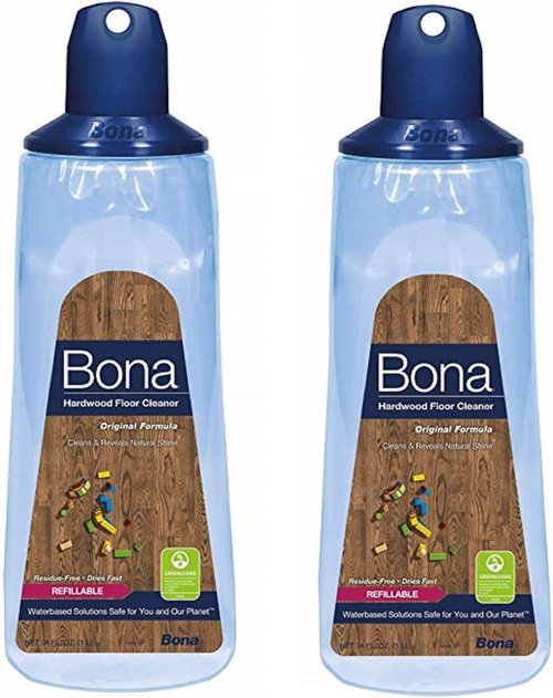 Bona Hardwood Floor Cleaner - Refillable Cartridge, 34 Oz (2 Pack) for Easy Cleaning