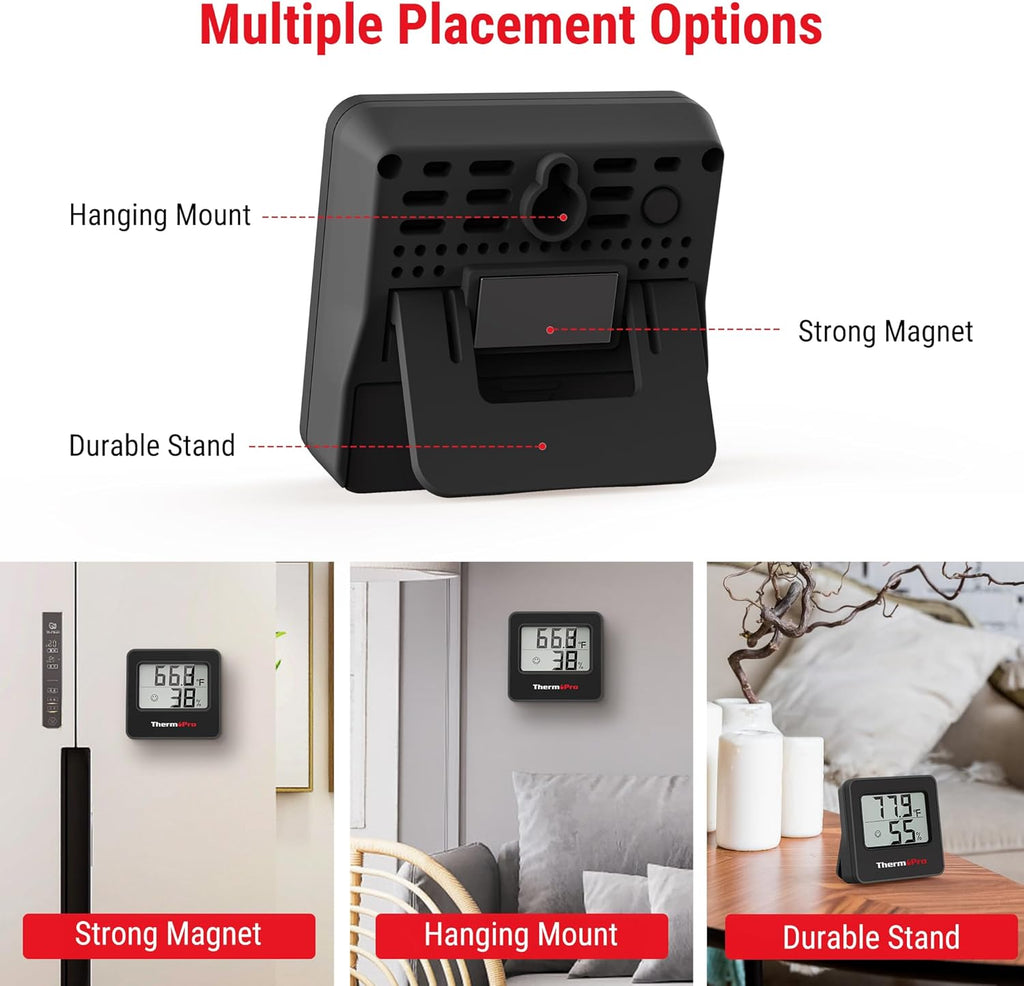 ThermoPro TP157 Hygrometer | Accurate Indoor Thermometer & Humidity Meter for Home & Office - 1 Pack