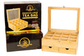 Naturustic Large Bamboo Tea Bag Box Organizer Storage Box, Tea Bag Holder with 2 Drawers & 12 compartments with acrylic Window, Caja de te, Caddy para te Ideal Christmas Gifts
