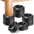 Round Bed Risers Furniture Risers – Heavy Duty Anti-Slip Adjustable(1.3" - 3.7" Hgt) Bed Lifts Riser for Desk, Table, Couch, Sofa, Chair, Refrigerator & Washing Machine (2.5 Inch, Black, 4 Pack )