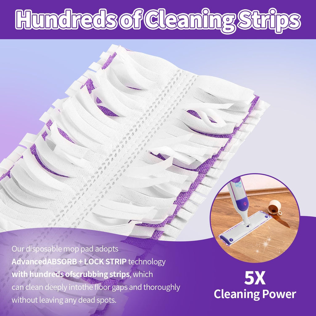 Swiffer Power Mop Pads - Disposable Multi-Surface Cleaning Refills for Wood Floors | 10 Count