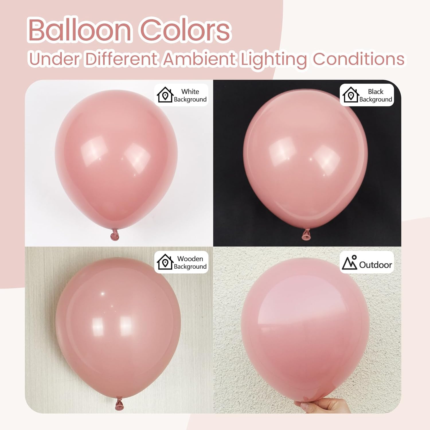 Skiennix Dusty Pink Balloons - 120-Piece Set in 5-18 Inch Sizes | Perfect for Weddings, Gender Reveals & Parties