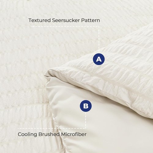 HYMOKEGE Ivory Twin Comforter Set - 5-Piece All-Season Luxury Bedding Set with Sheets & Pillowcases