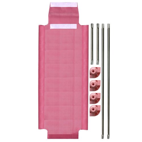 Acrimet Nap Cot for Kids, Portable Toddler Child Bed, Stackable, 52" L (Stainless Steel Tubes) (Pink Breathable Mesh Fabric - Pink Feet) (1 Pack)