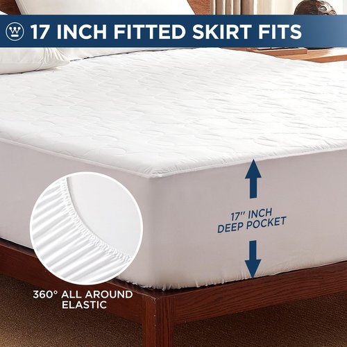 Westinghouse King Size Heated Mattress Pad, Luxury Quilted Electric Bed Warmer with10 Heat Settings Dual Control & 1-12 Hours Auto Off, Fit Up to 17" Deep Pocket, Machine Washable, 78x80 Inch