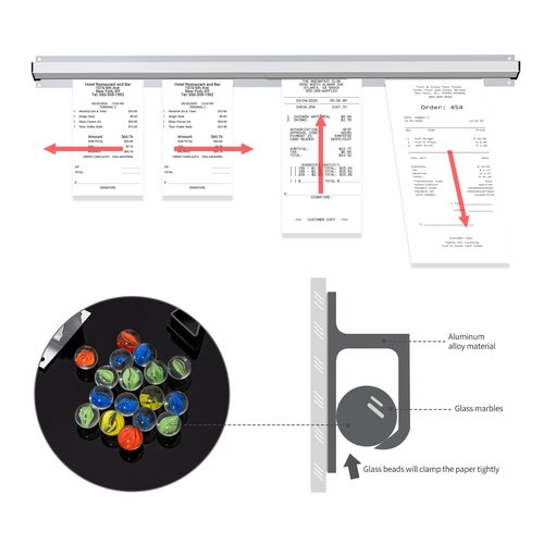 Cjgyz Order Ticket Holder for Restaurant | 24" Wall Mounted Aluminum Check Rack | Durable Metal Ticket Rail for Kitchen & Service Counte