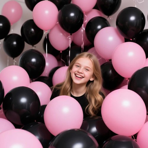 Black Balloon 12 Inch - 110pcs Premium Latex Balloons for Birthday, Baby Shower, Wedding | Includes 2 Ribbons