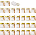 Encheng 1.5 oz Clear Hexagon Jars,Small Glass Honey Jars With Lids(golden),Mason Jars For Herbs,Foods,Jams, Liquid,Party Favor,Mini Spice Jars For Storage 30 Pack
