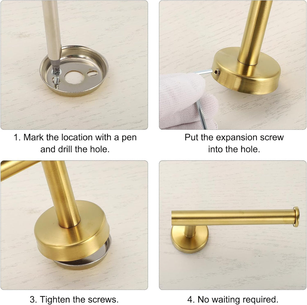uxcell Stainless Steel Toilet Paper Holder - Rustproof Wall-Mount Design | 6.2-Inch Silver Finish