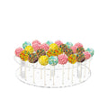 ELEGICKLIP 36 Holes Cake Pop Display Stand Holder -Clear Round Acrylic Lollipop Display Stand Perfect for Party and Birthday Celebrations