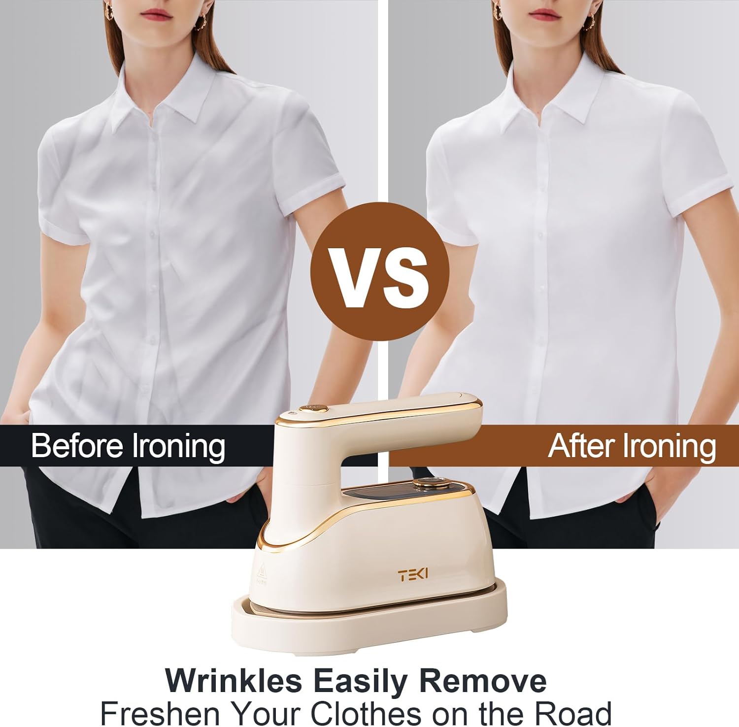 Skiennix Travel Steamer - Portable 1200W Garment Iron with 150ml Water Tank | Compact & Foldable Wrinkle Remover