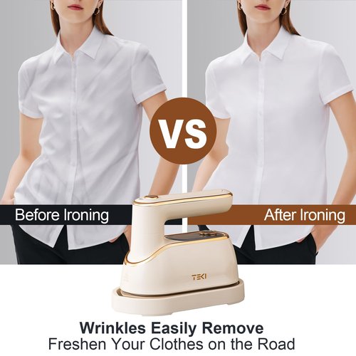 Travel Steamer for Clothes Portable Rotary Garment Iron 1200W Small Travel Steam Iron for Home, Dorm, College, 150ml Water Tank, Foldable Wrinkle Remover 120V, 1 Piece