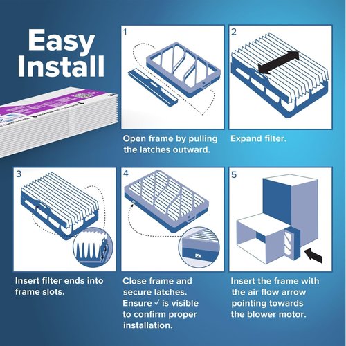 Filtrete Refillable Air Filter - MPR 1550, MERV 12, Allergen & Virus Protection - 16x25x4, 2 Pack