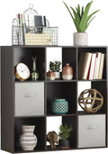 Whitmor 9 Cube Storage Organizer - Stackable MDF Wood Bookcase for Home & Office | Espresso Finish, 35.5"L x 11.7"W x 35.5"H