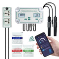 JuviPerpric 3-in-1 WiFi Smart Water Quality Tester, High Precision pH/EC/Temp Monitor with BNC Probe Real-Time APP Alerts & Data Export, pH Controller for Aquarium, Pool, Drinking Water, Lab