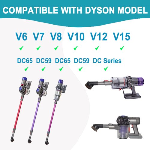 Horse Hair 1.25" Vacuum Brush Attachment Hose Adapter Compatible with Dyson V15 V11 V10 V8 V7 V6 Vacuum Cleaner