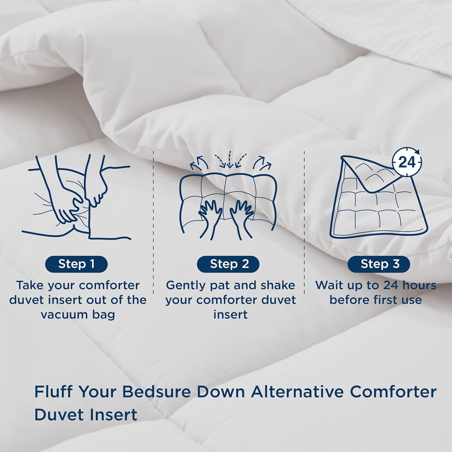 Bedsure Comforter Duvet Insert - All-Season Cal King Size Quilted Bedding, GentleSoft Down Alternative, Grey 96 x 102 Inches