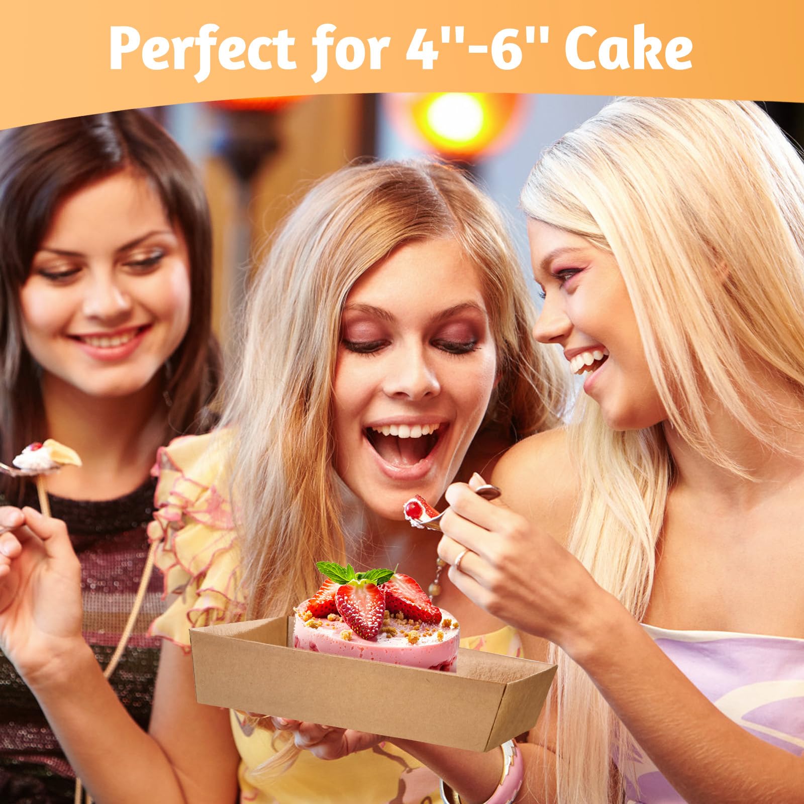 ZORRITA 7 x 7 x 4 Inches Paper Cake Boxes with Clear Lids, 40 Pack Disposable Charcuterie Boxes Square Food Containers for 4-6 Inch Cake, Dessert, Pie, Cupcake, Bakery (Brown)