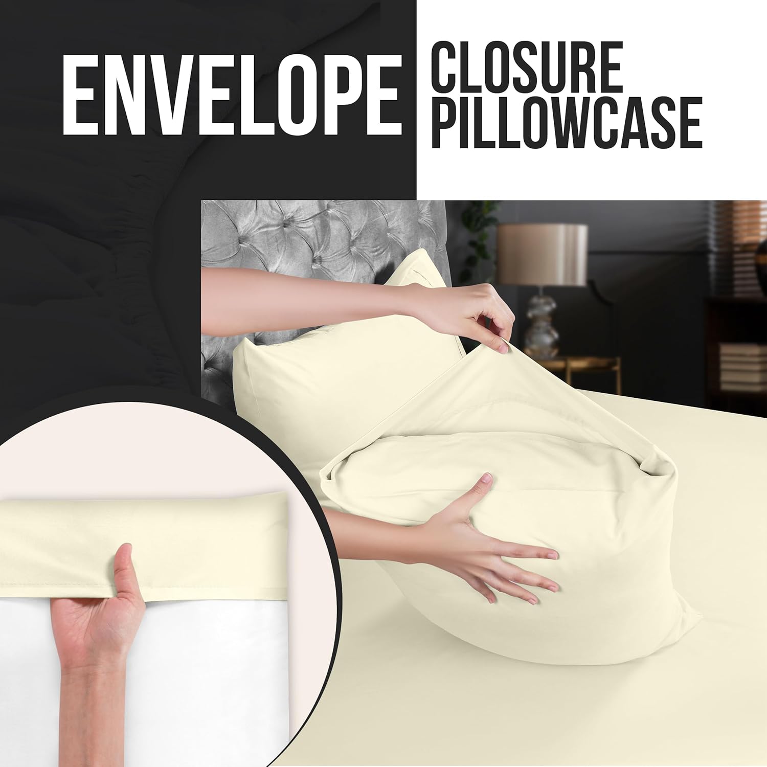 Utopia Bedding Queen Pillowcases - Soft Brushed Microfiber - 4 Pack, Ivory, 20 x 30 Inches