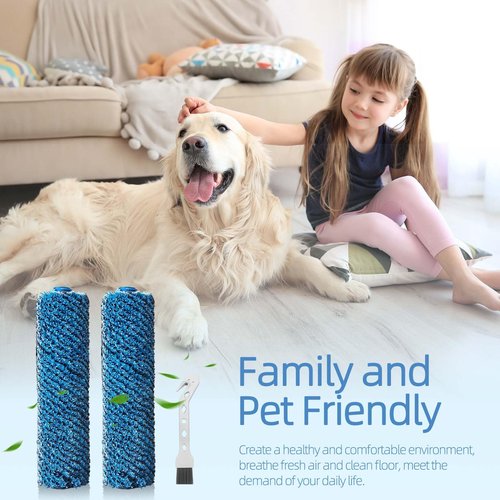 Techypro 2-Pack Hydroduo Roller Brush Replacement: for Shark Hydroduo Cordless Wet Dry Hard Floor Cleaner Vacuum WW201 / WW200 / WW201q / WW205 / WW200C / WW201C Brushroll with 1 Cleaning Brush