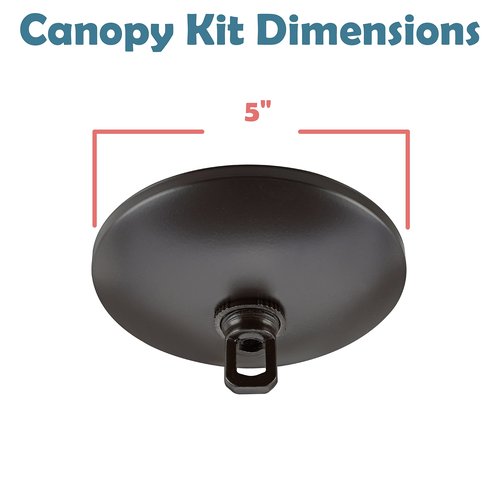 Aspen Creative 21511-11, Contemporary Chandelier & Light Fixture Canopy Kit w/Collar Loop, Oil Rubbed Bronze, 5" Diameter, 1" Center Hole