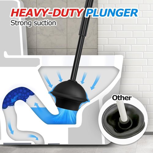 FORASTO 3Pack 3 in 1 Toilet Brush and Plunger Set,Toilet Bowl Brush Plunger Set,Toilet Brush Plunger Combo,Cleaning Brush,Cleaning Supplies, Crevice Cleaning Brush, Bathroom Cleaning Tools