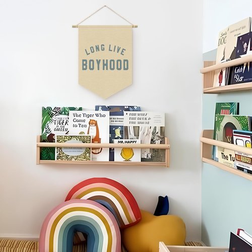 ETVISO Long Live BoyHood Banner, Boy Nursery Decor, Boys Room Wall Hanging Pennant Flag Banner Decor for Nursery Classroom Playroom Kids Room, Playroom Essentials