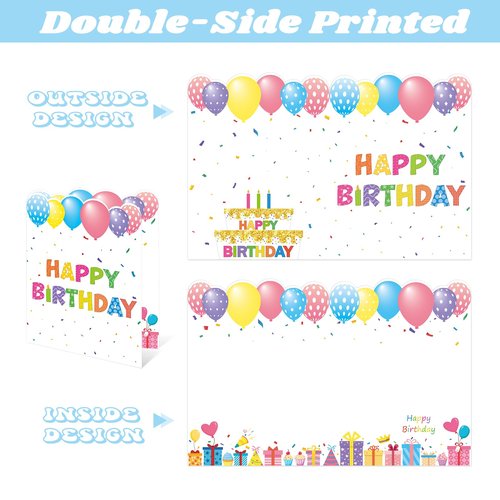 WNINK Jumbo Birthday Card Giant Guest Book, Extra Large Birthday Greeting Card with Envelope for Girls Boys Men Women Birthday Party Supplies 22 x 14 Inch