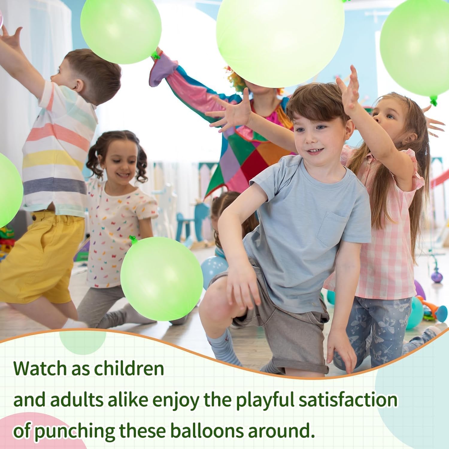 Punch Balloons by Green - 36 Pcs with Rubber Band Handle for Easy Grip | Perfect for Kids’ Birthday Parties & Outdoor Play