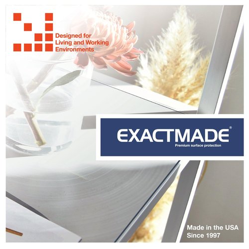 ExactMade - Clear Table Protector, USA Made, Safe, 40 x 72 Inch, 2mm Thick Ultra Smooth Vinyl, Clear Rectangle Table Cover Protector, Custom Table Cloth Cover