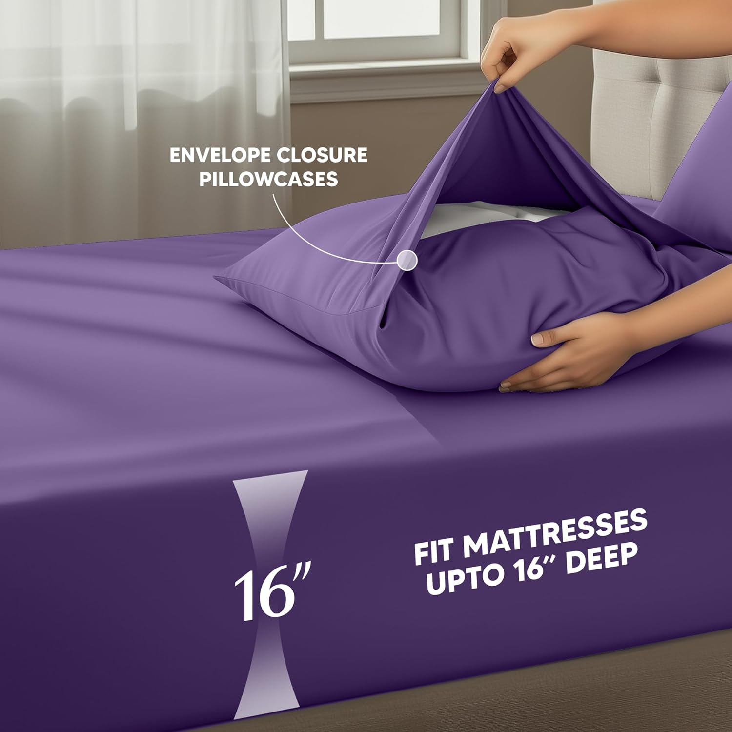 Utopia Bedding Twin Sheet Set - Soft & Breathable Microfiber, 3-Piece Bed Sheets for Twin Size Bed | Oeko-Tex Certified (Egg Plant)