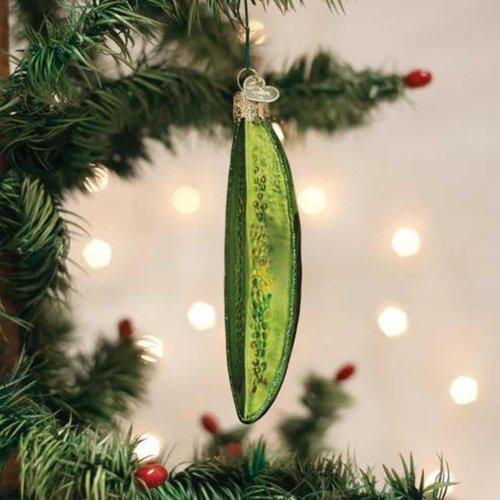 Old World Christmas Pickle Spear Glass Blown Ornament for Christmas Tree, Handcrafted Holiday Decoration, Pickle Collection