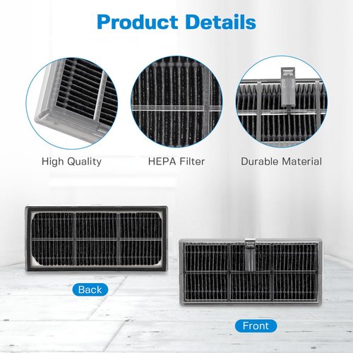 L40 Ultra Replacement HEPA Filters is compatible with Dreame X40 Ultra/L10s Pro Ultra Heat/X30 Ultra/L10s Ultra Gen 2/Mova P50 Ultra/P50 Pro Ultra/P10 Pro Ultra Robot Vacuum Filter（6 Pack）