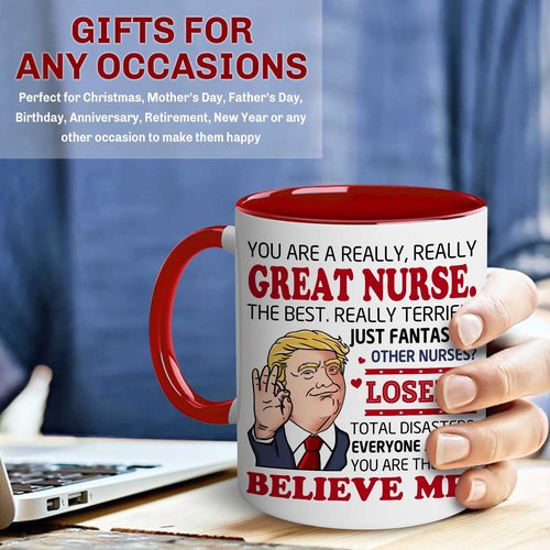 BECHUSKY Mugs For Nurses - Gifts For Nurse - Best Nurse Ever - Nurses Coffee Mug - Nursing Graduation Gift - Unique Mothers Day Birthday Gift For Women - Present For Women, Man