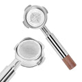 IKAPE 54mm Bottomless Naked Portafilter Silver, for Breville BES870/880 & Solis Barista Machines(18g Basket Included)