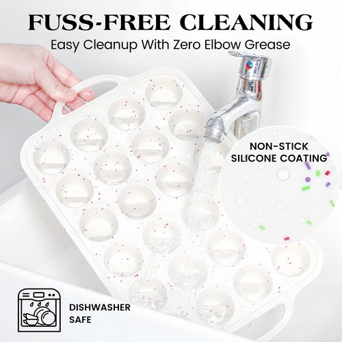 AOTASO 3 Pcs Silicone Baking Pan Set - Including 1 Pc Mini Loaf Pan, Standard Muffin Pan and Mini Muffin Pan - Silicone Cupcake Molds With Metal Reinforced Frame (Cream)