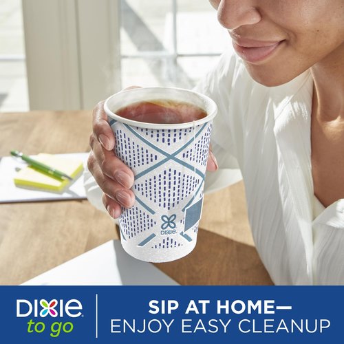 Dixie To Go Paper Coffee Cups With Lids, 16 oz, 108 ct, Disposable Insulated Paper Cups for On-The-Go Hot or Cold Beverages