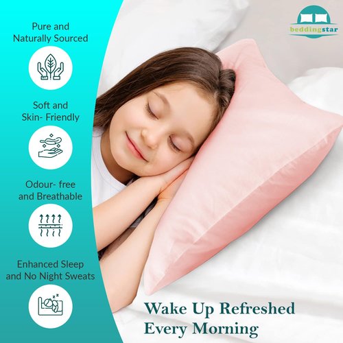 Youth Pillowcase 16x22 Set of 2 Kids Travel Pillow Case Cover with Zipper Closure 600 Thread Count 100% Egyptian Cotton Soft & Skin Friendly Youth Toddler Pillowcase 16x22 Inches, Blush Pink