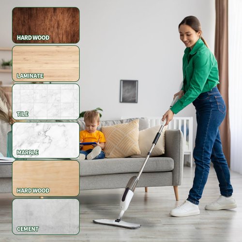 INFICRIME 6 Pack Microfiber Cleaning Pads Compatible with Bona Mop, Reusable Microfiber Mop Pads for 18 Inch Mop, Hardwood & Hard Surface Floors Replacement Cleaning Mop Pads, Machine Washes