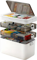 Skiennix 4-Tier Medicine Cabinet Organizer - Portable Medical Box with Handle & Removable Tray