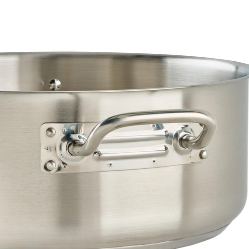 Winco Commercial-Grade Stainless Steel Brazier with Lid, 15 Quart
