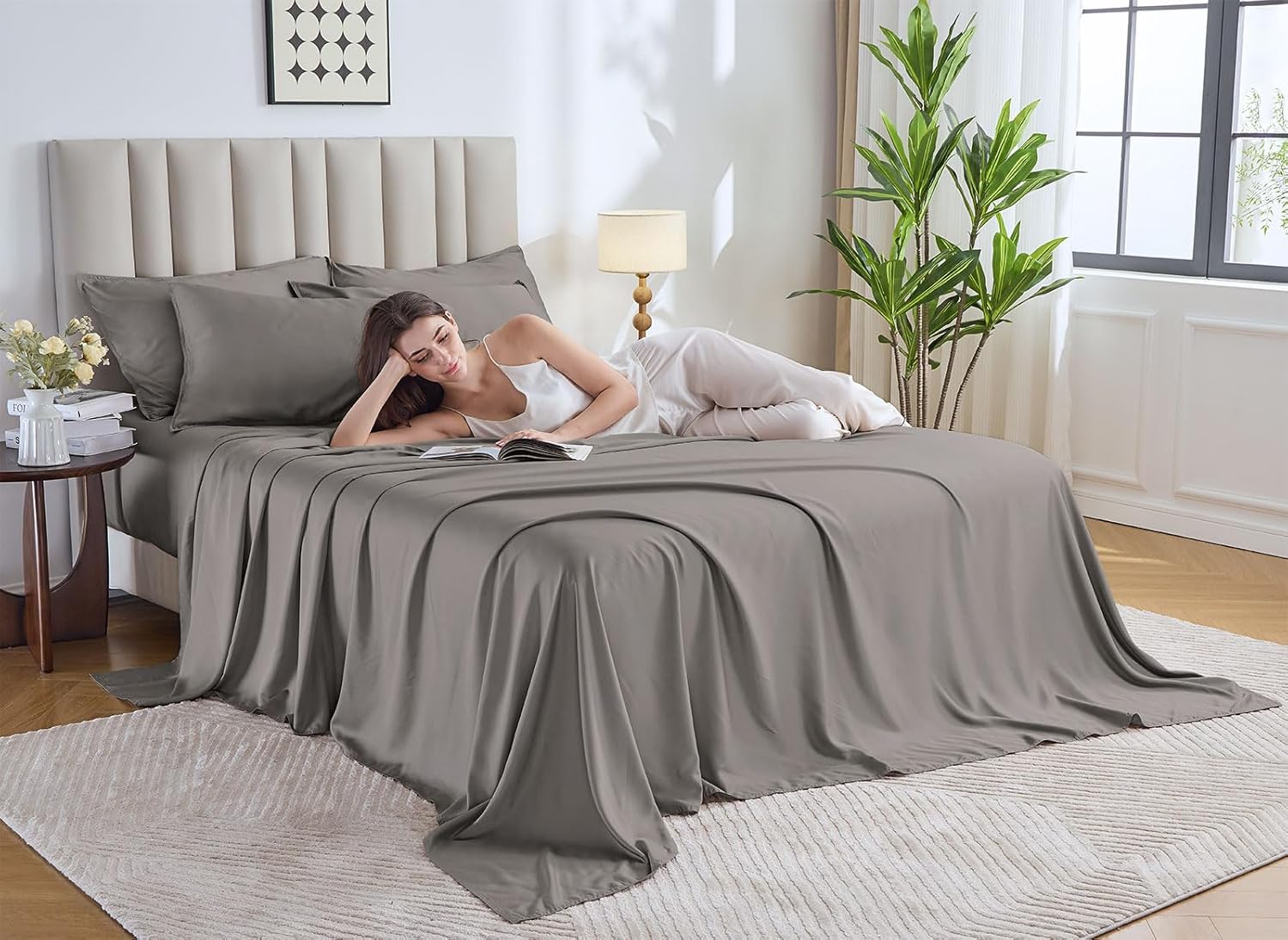 Pure Bamboo Twin XL Sheets - Luxuriously Soft & Cooling 100% Organic Viscose Bed Sheet Set | Graphite Color