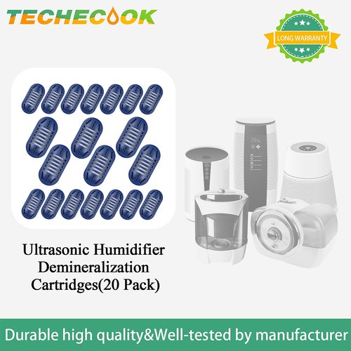 Techecook 20Pack Demineralization Cartridge Fit for HoMedics Ultrasonic Humidifier Demineralization Cartridge Filter UHE-HDC4, Eliminate White Mist|Prevent Hard Water Build-Up|Filter Mineral Deposits