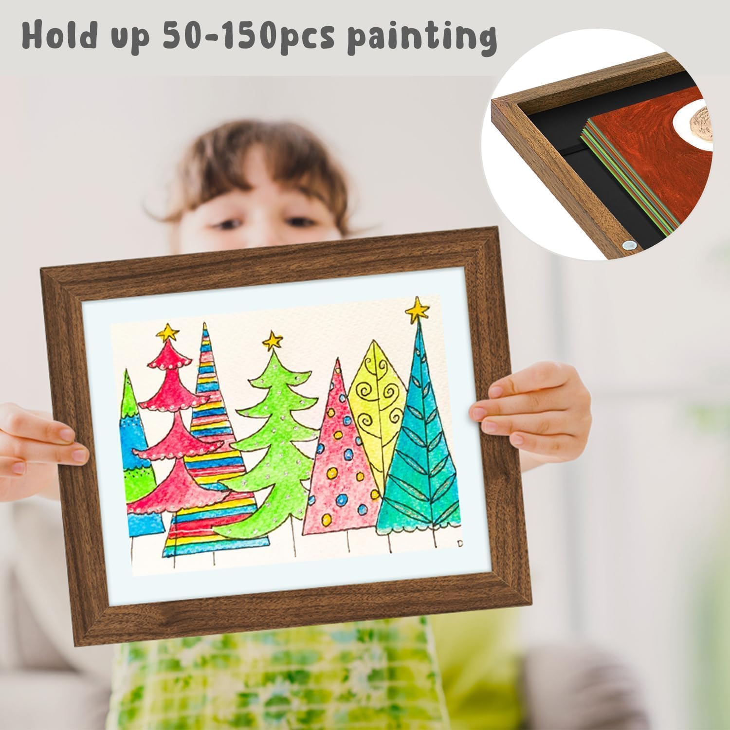 Golden State Art, 10x12.5 Kids Art Frames, Front-Opening Picture Frame Great for Kids Drawings, Artworks, Children Art Projects, Schoolwork, Home or Office (Ecru, Set of 4)