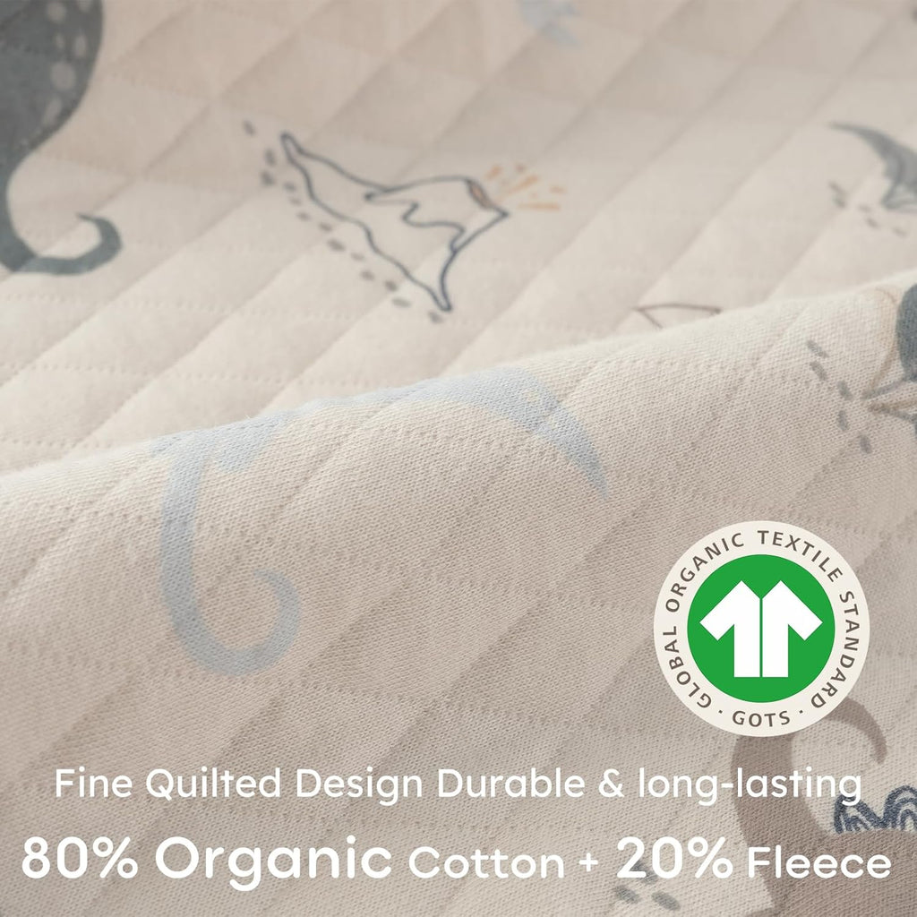 Yoofoss Baby Sleep Sack - Organic Cotton Wearable Blanket for Infants | 1.0 Tog, Long Sleeve, 6-12 Months